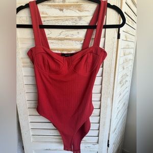 Red bustier style bodysuit